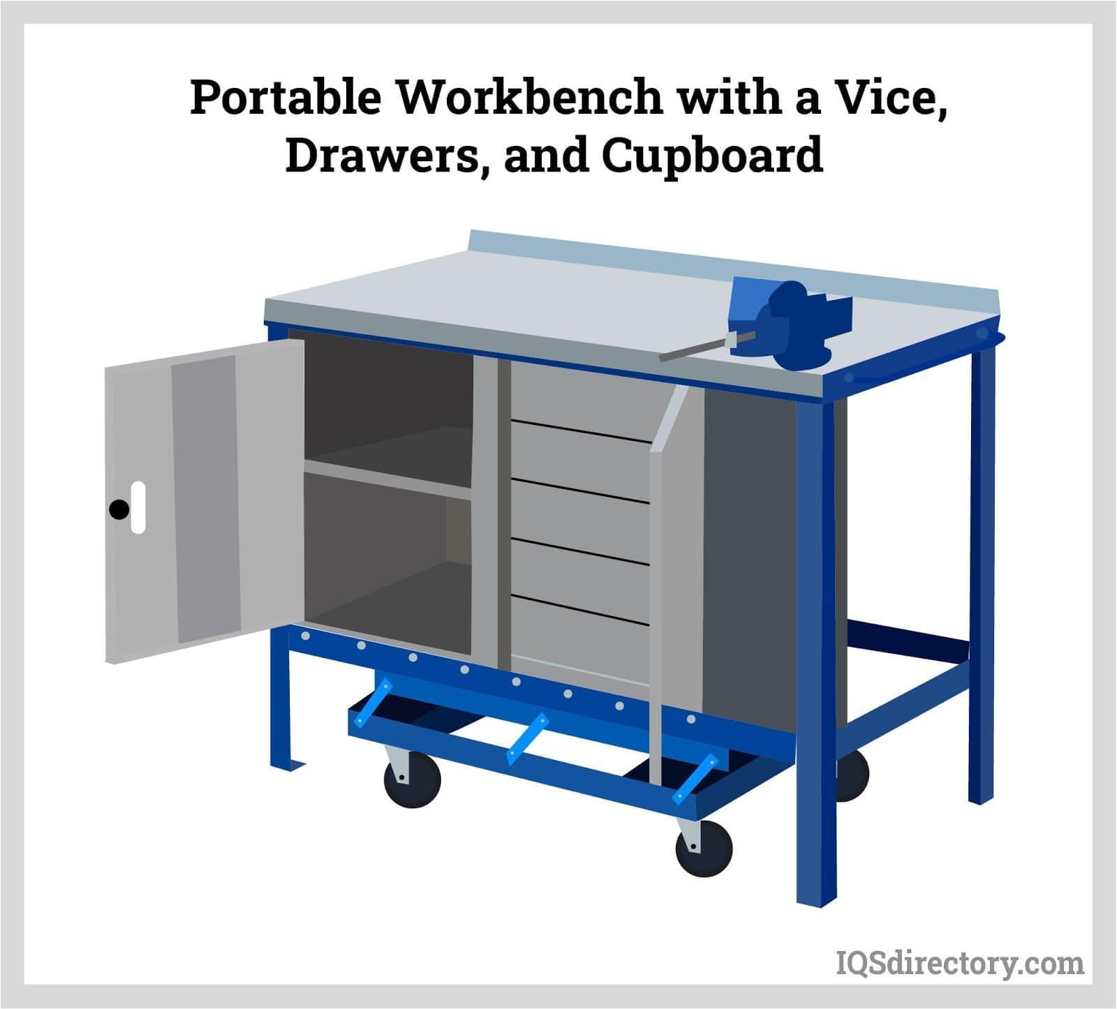 Portable workbench on wheels